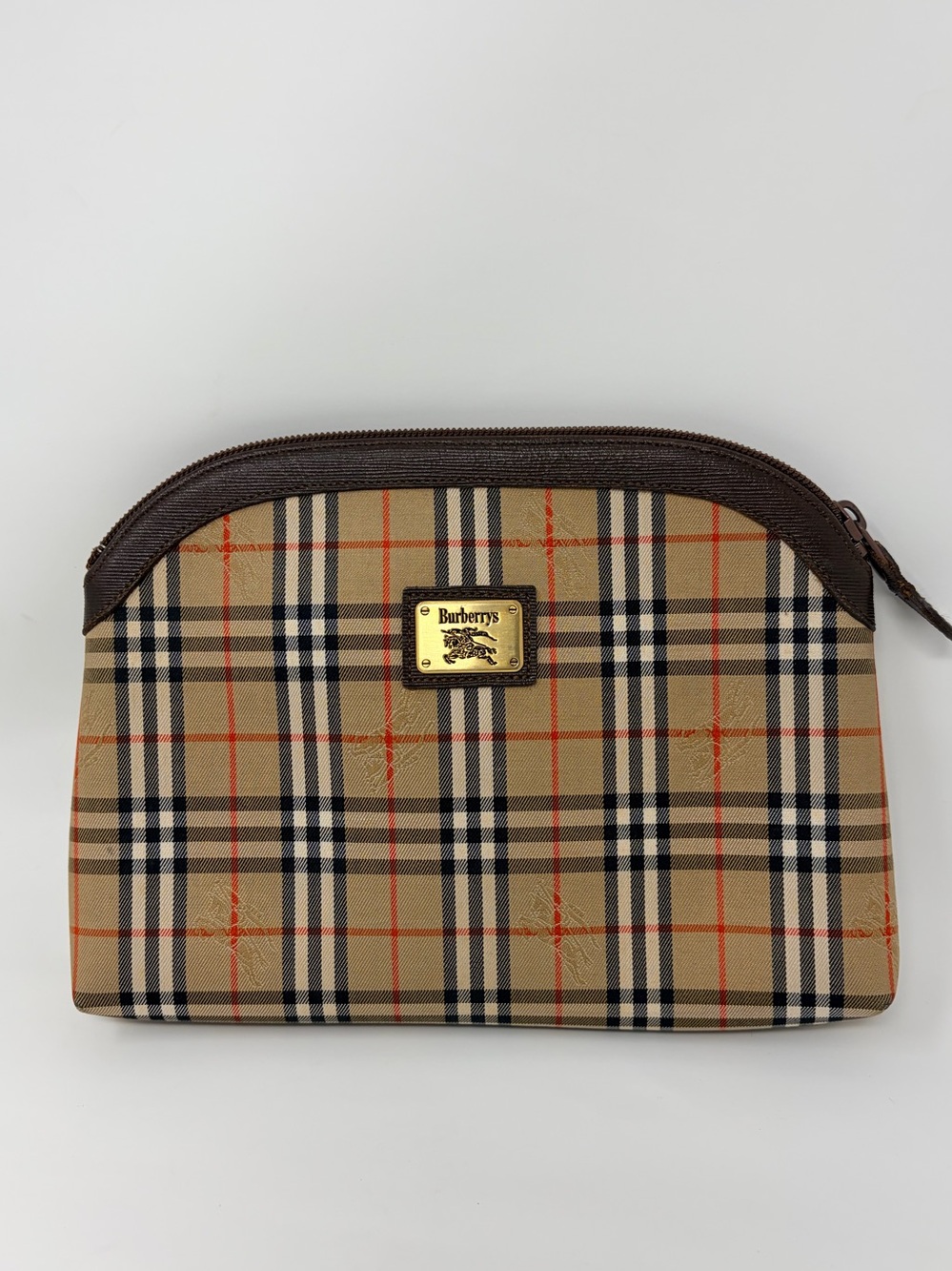 Burberrys Vintage Check Cosmetic Pouch - Tan Plaid